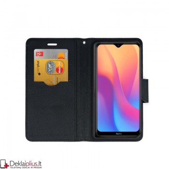 Atverčiamas dėklas su skyreliais - juodas (REDMI 8A)